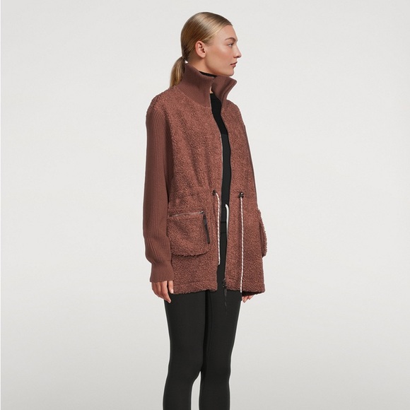 COPY - Varley Jacket Westwood Sherpa Brown Teddy Fleece Pockets Full Zip Women’… - Picture 2 of 16